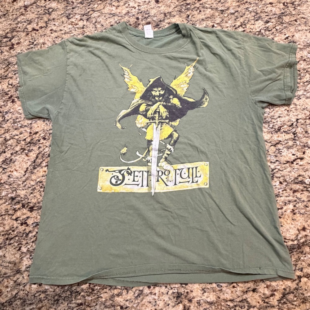 Jethro Tull 50th Anniversary Tour 2018 T-Shirt Men XL Green Rock Band Concert ws